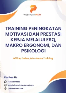pelatihan PENINGKATAN MOTIVASI DAN PRESTASI KERJA MELALUI ESQ, MAKRO ERGONOMI, DAN PSIKOLOGI di jogja